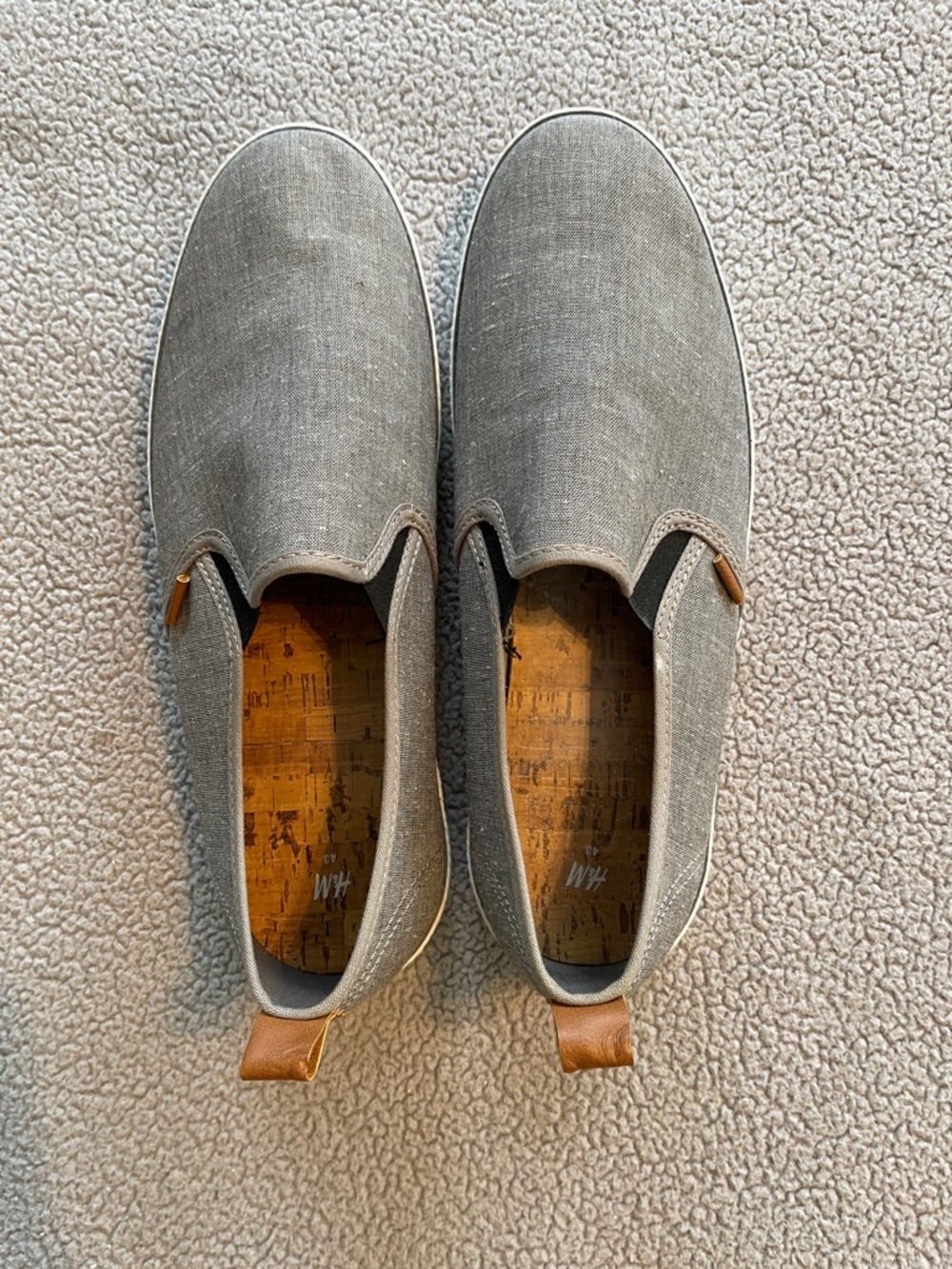 H&M Gray Slip-On Canvas Loafers US Size 10